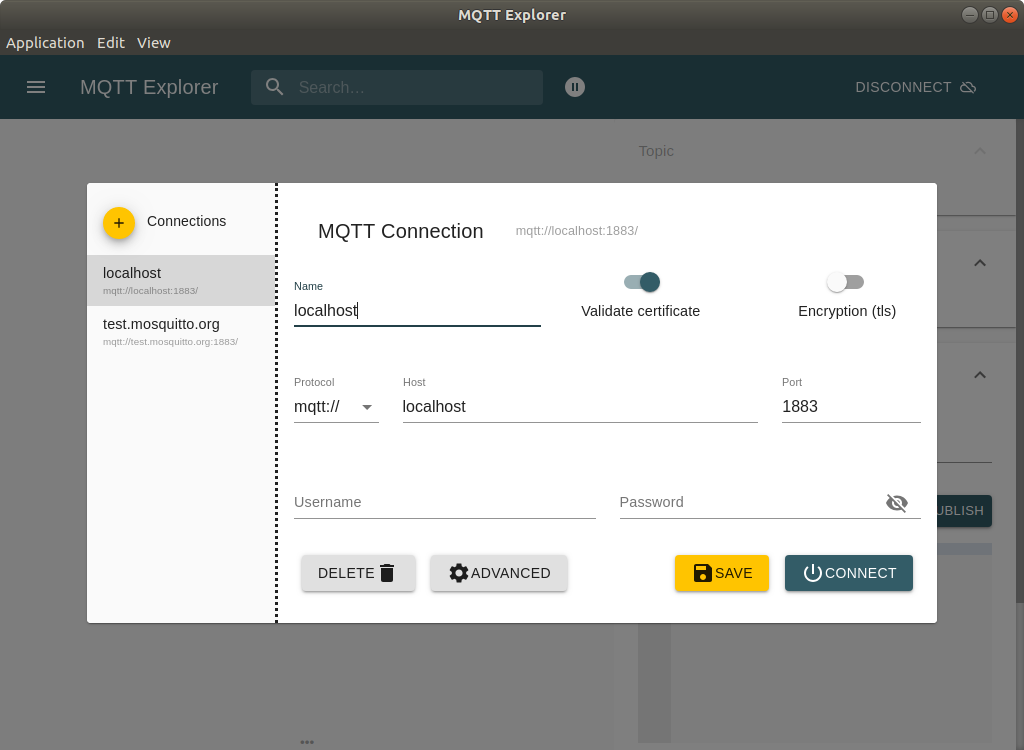 MQTT Explorer configuration